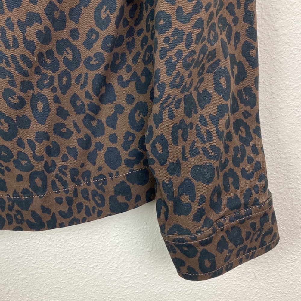Sanctuary | Dark Espresso Brown Leopard Cropped Jacket M - Picture 5 of 8
